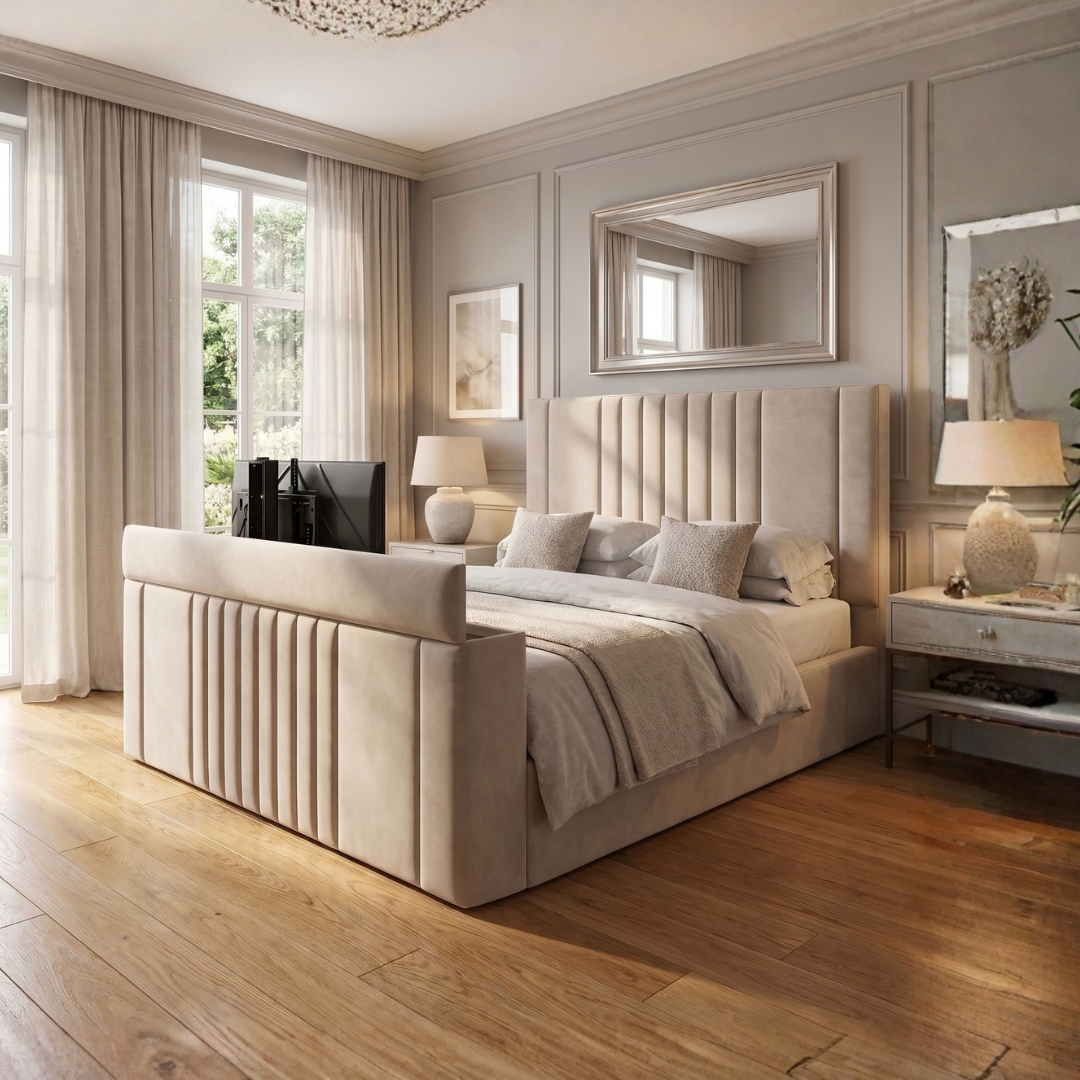 Lorenzo Fluted Panel TV Bed Frame