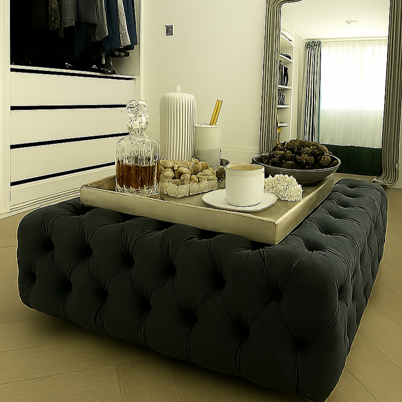 Chesterfield Design Footstool With Storage