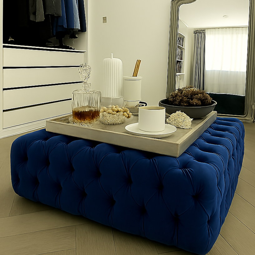 Chesterfield Design Footstool With Storage