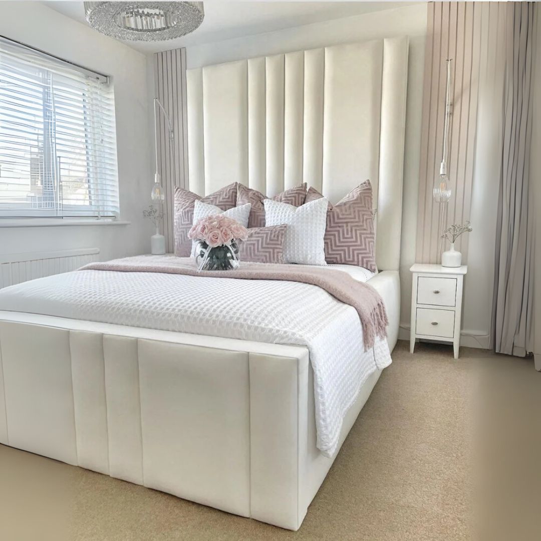 Bed Frame King Size - High Headboard Luxury Bed Frame