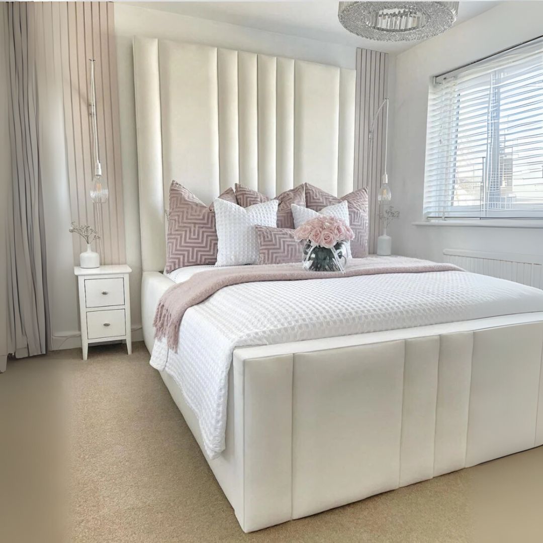 Bed Frame King Size - High Headboard Luxury Bed Frame With Storage