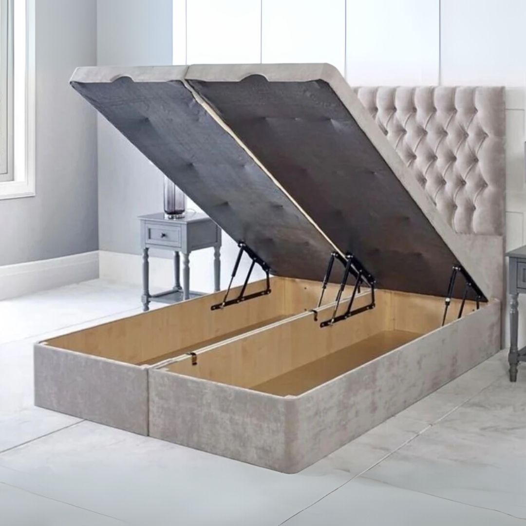 Beige Opulence Divan Bed With Optional Storage and Mattress