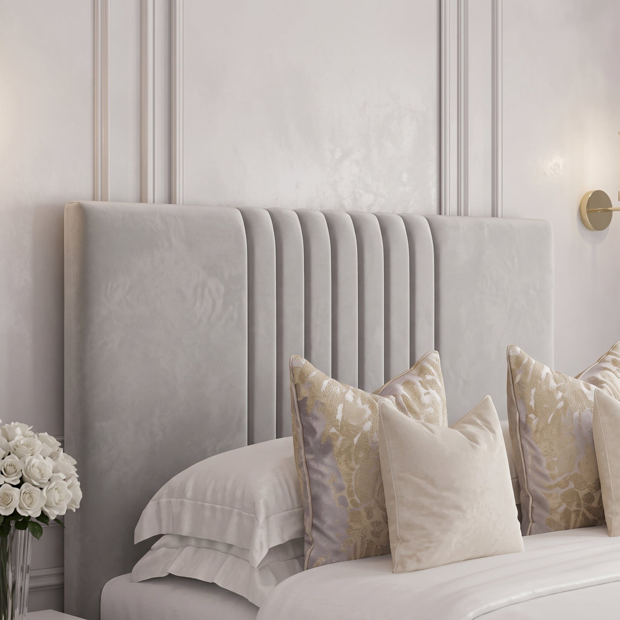 Aurora Fluted Panel Upholstered Bed Frame