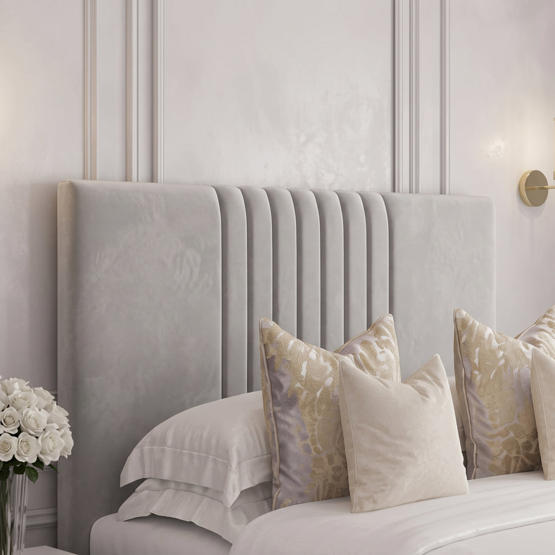 Aurora Fluted Panel Upholstered Bed Frame