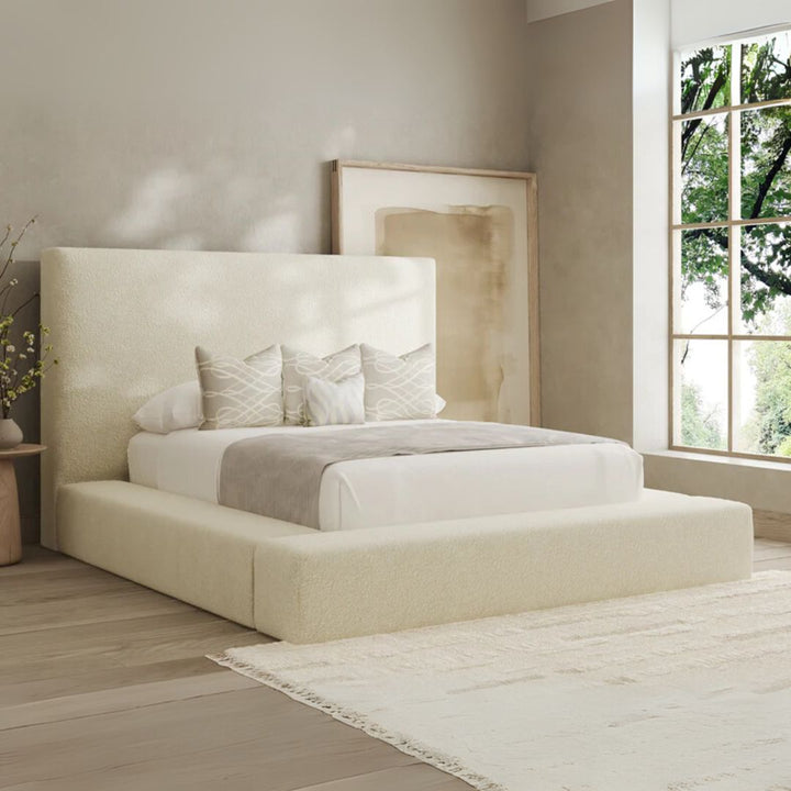 Double Bed Frame - Royal Comfort Teddy Fleece Bed Frame With Storage