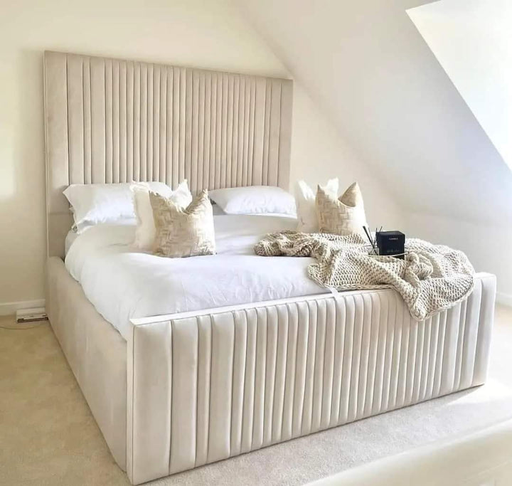 Double Bed Frames - Linear Bed Frame With Mattress