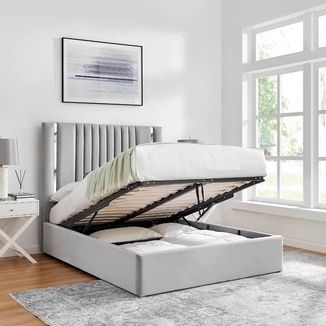 Double Bed Size - Luxury Vienna Bed Frame With Gaslift Storage