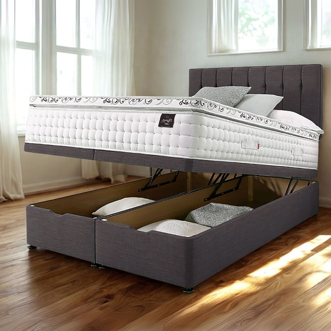 Double Divan Bed - Grey Luxe Divan Bed 1