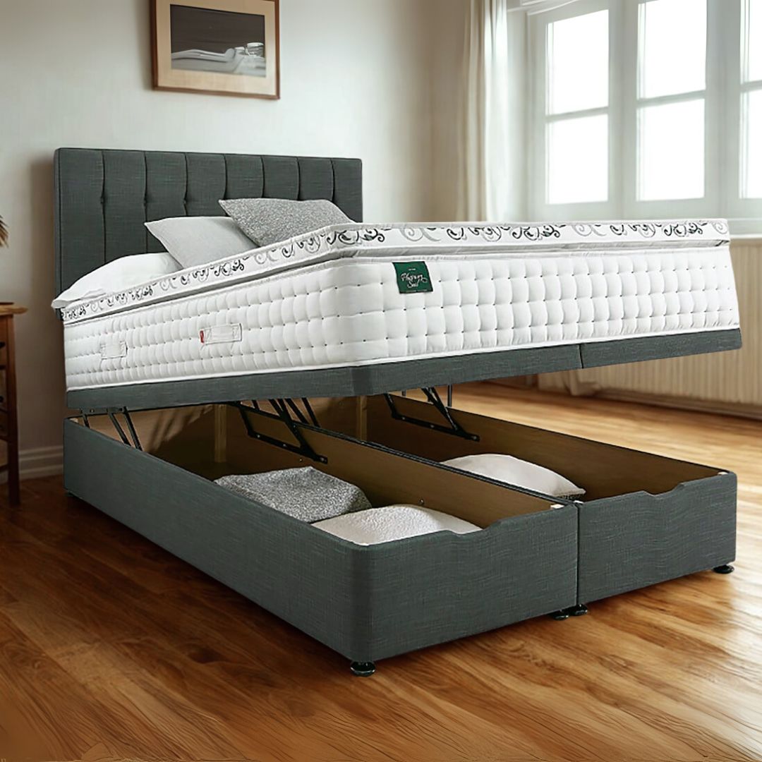 Double Divan Bed - Grey Luxe Divan Bed 3
