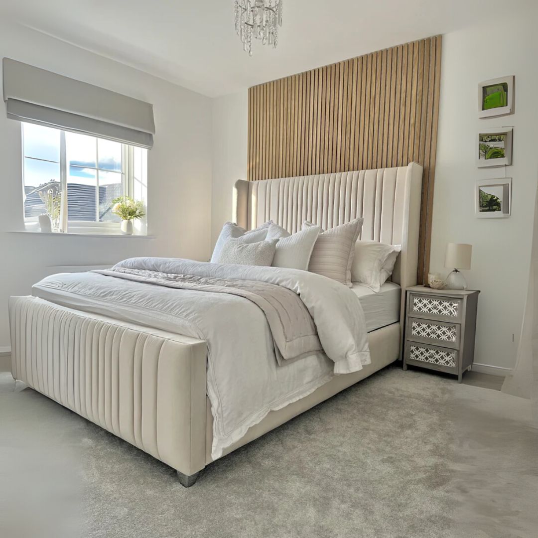 Full Size Bed Frame - Wingback Linear Bed Frame