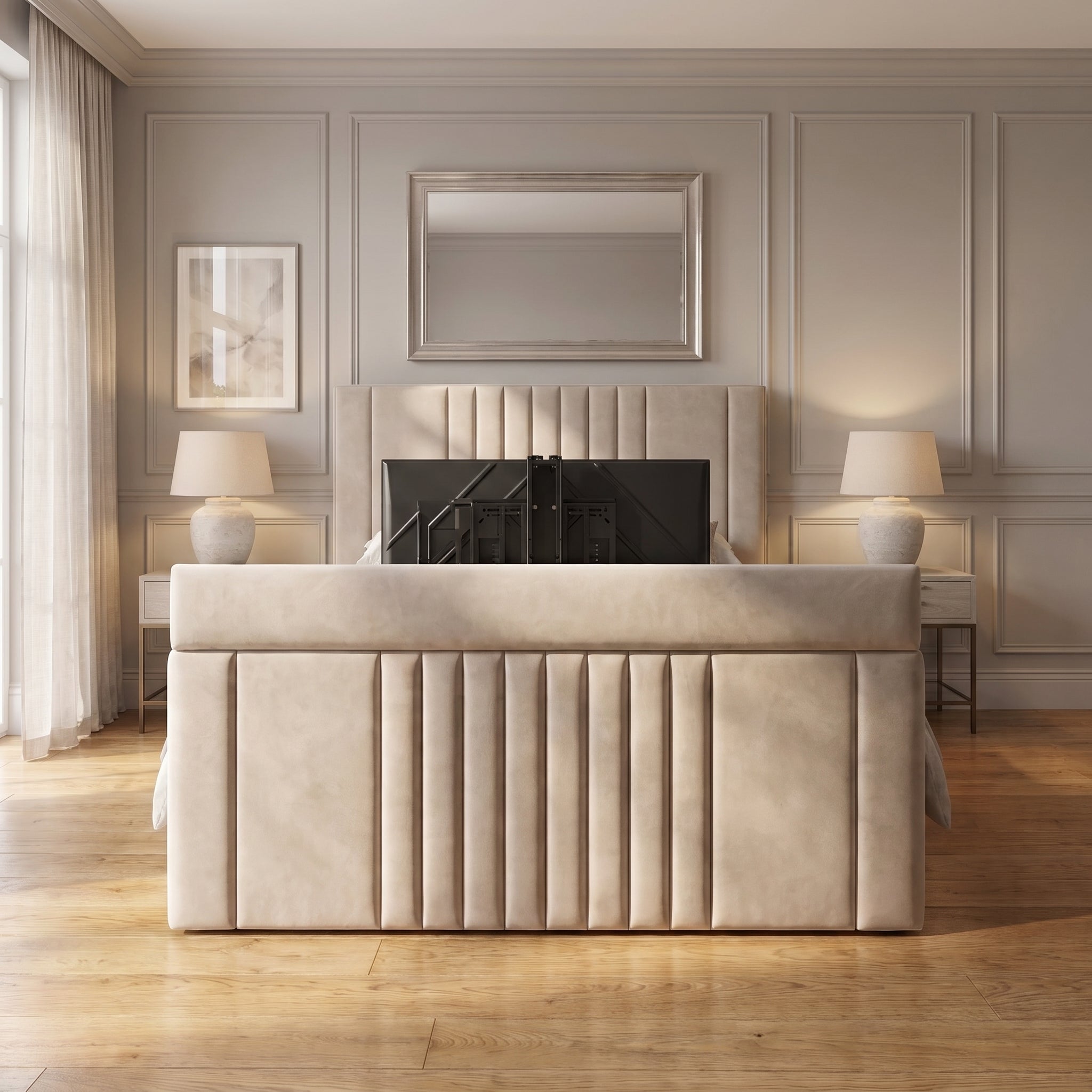 Lorenzo Fluted Panel TV Bed Frame