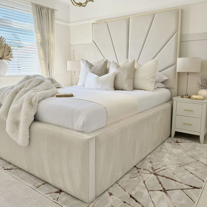 King Size Bed With Storage - Sunrise Bed Frame With Mattress