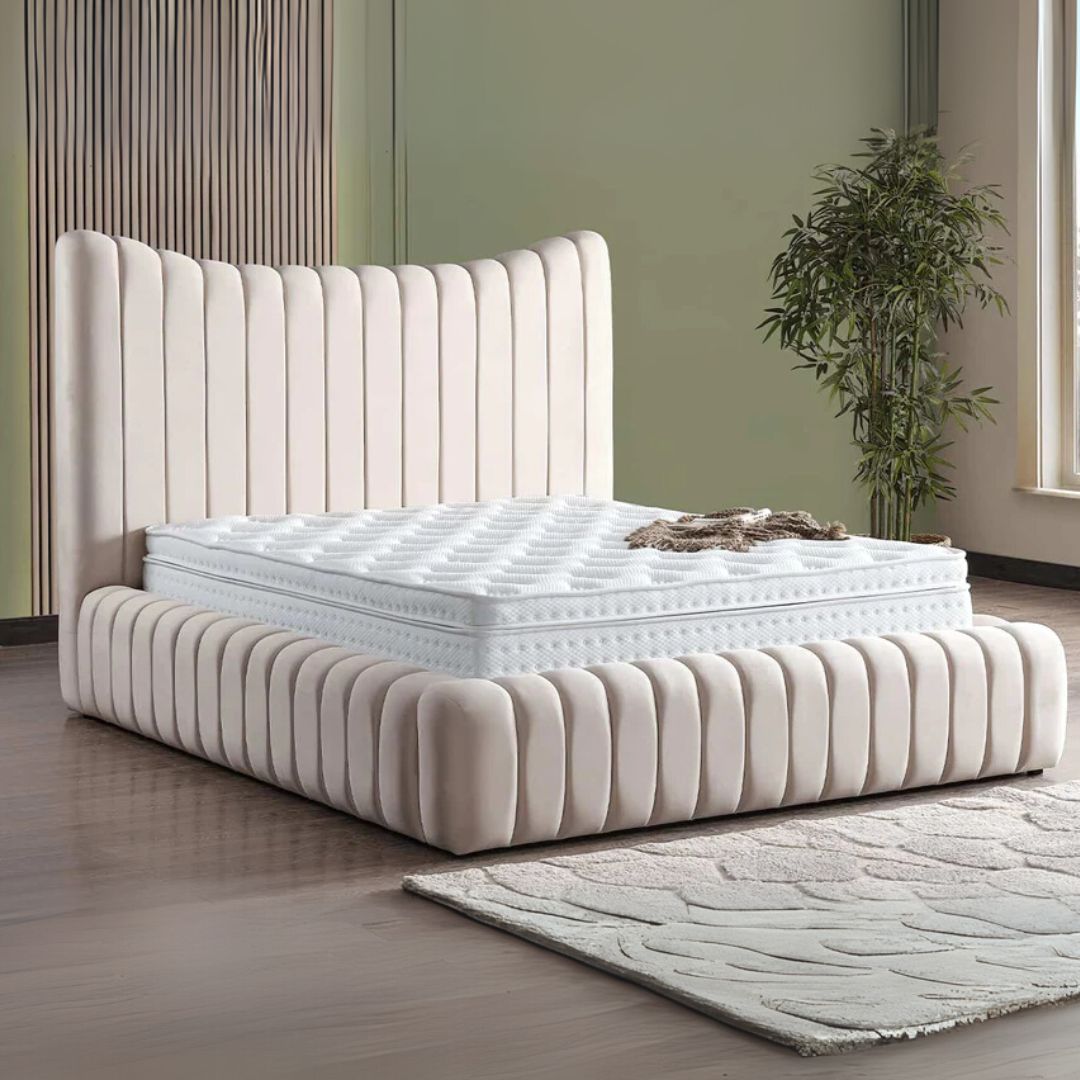Kingsize Bed Frame - Modern U-Shape Bed Frame With Mattress