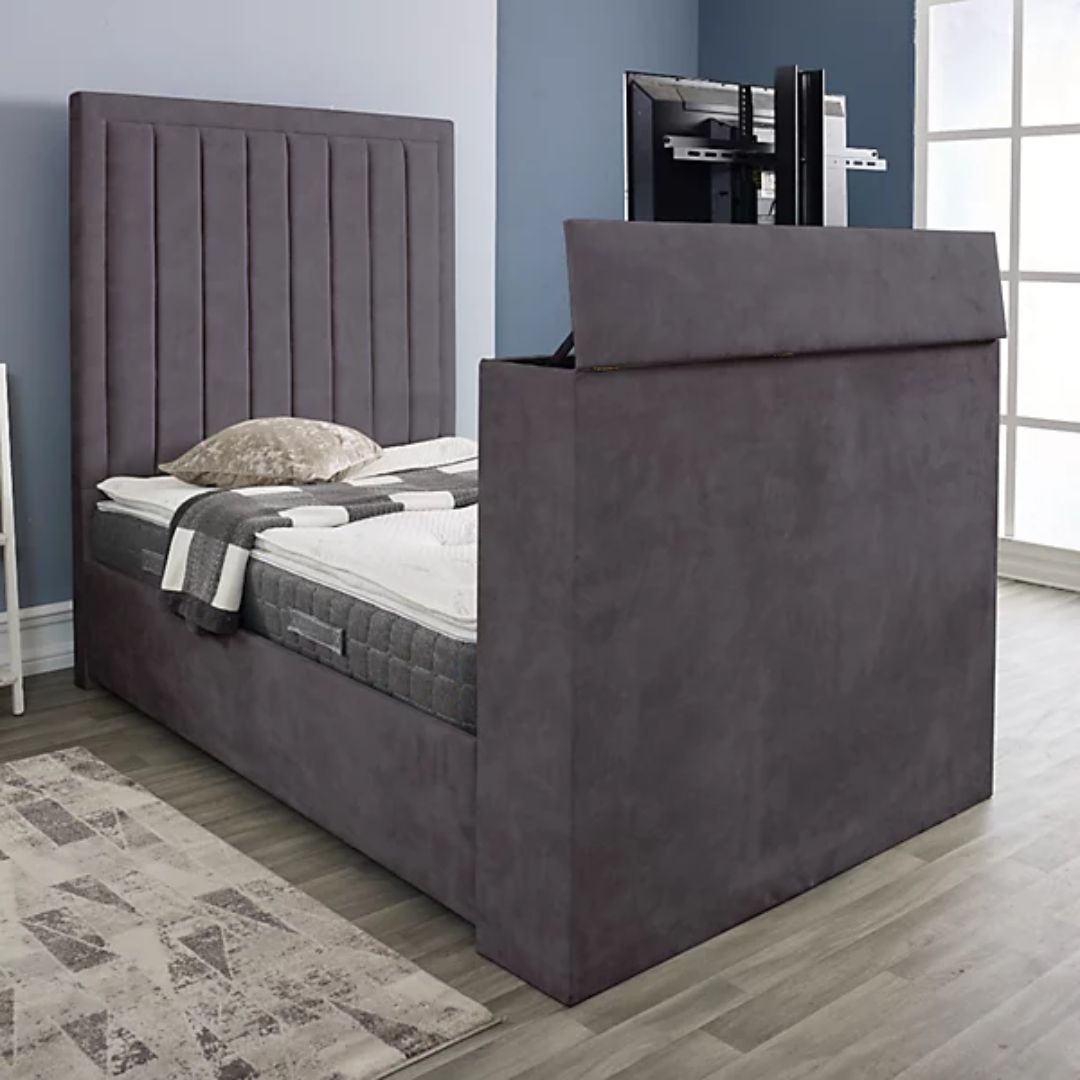 Modern TV bed for minimalist bedroom