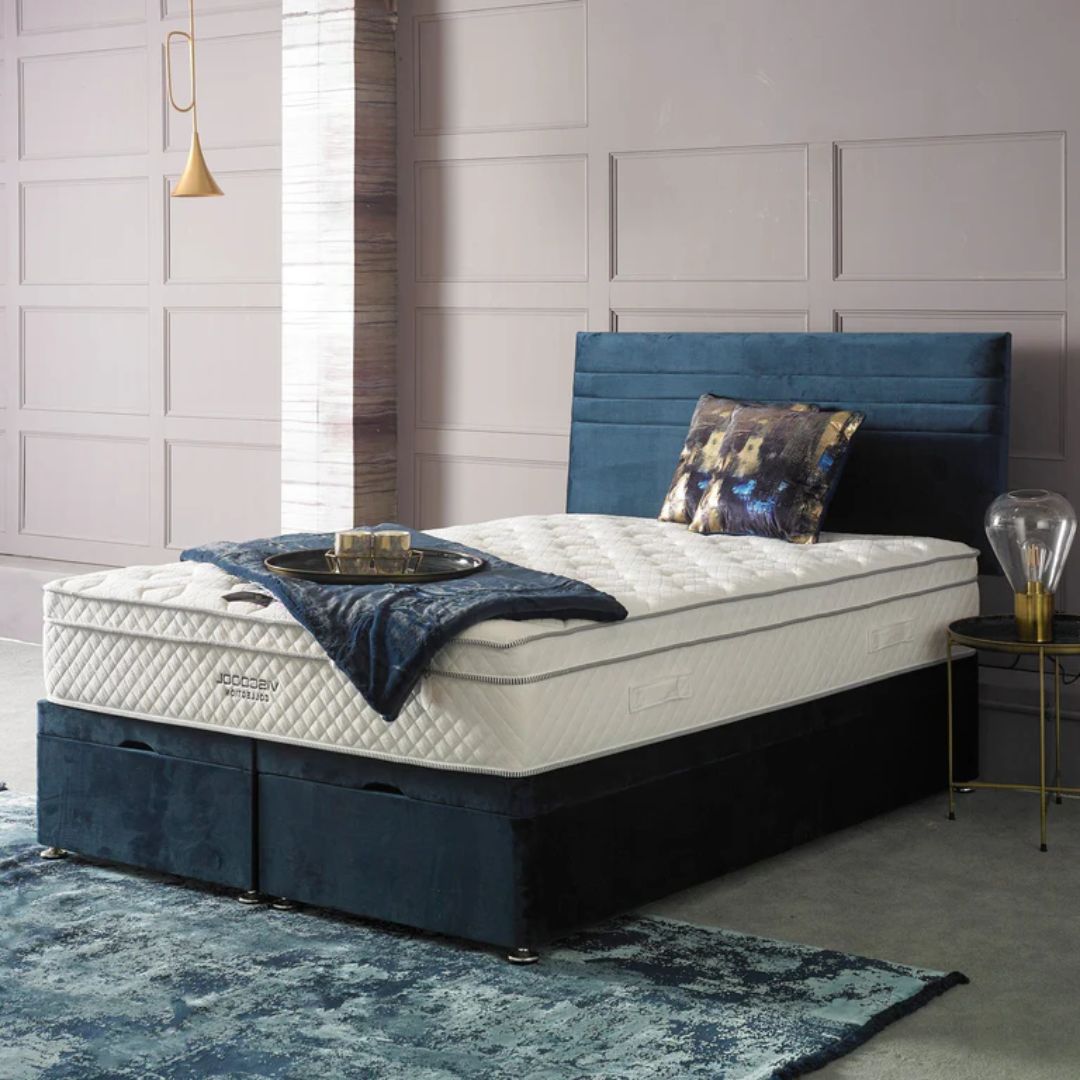 Navy Elegance Divan Bed With Optional Storage and Mattress