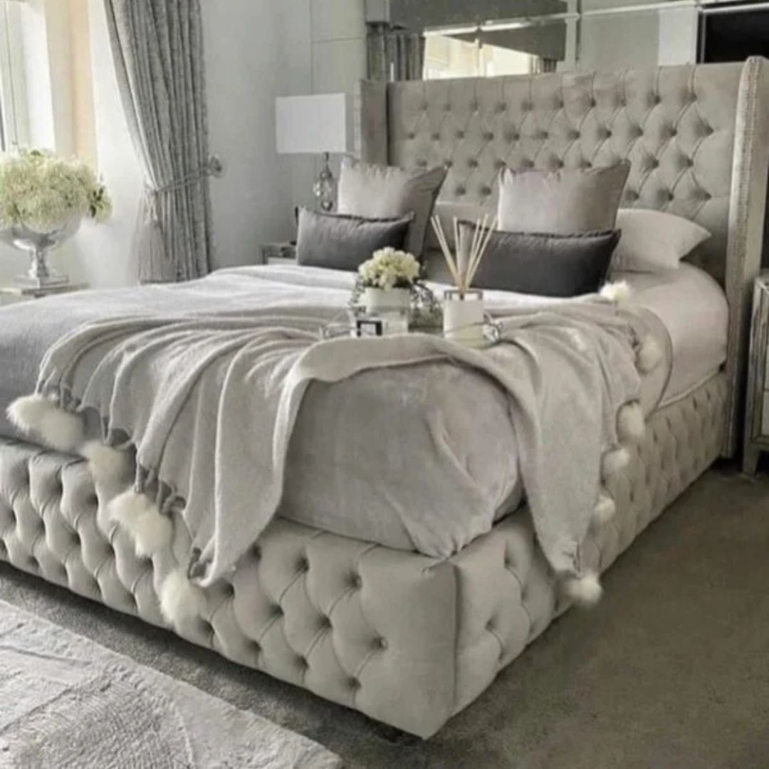 Rosevera Wingback Bed Frame1