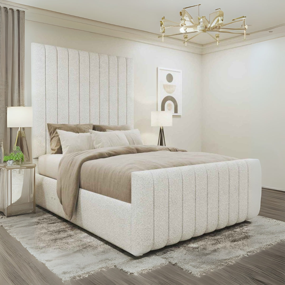 Single Bed Frame - Vertical Linear Bed Frame With Storage 