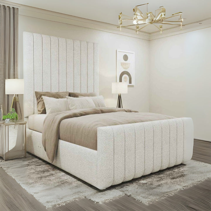 Single Bed Frame - Vertical Linear Bed Frame With Storage 