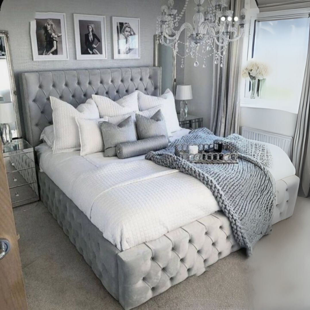 Single Bed With Storage - Chesterfield Curved Bed Frame