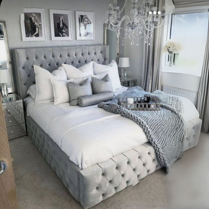 Single Bed With Storage - Chesterfield Curved Bed Frame