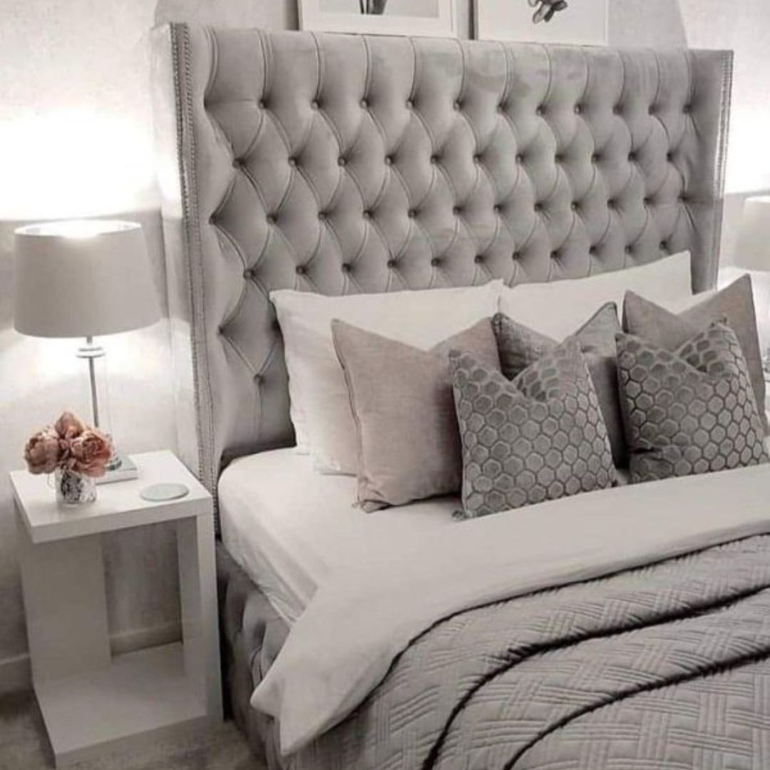 Single Bed With Storage - Chesterfield Curved Bed Frame With Orthopedic Mattress