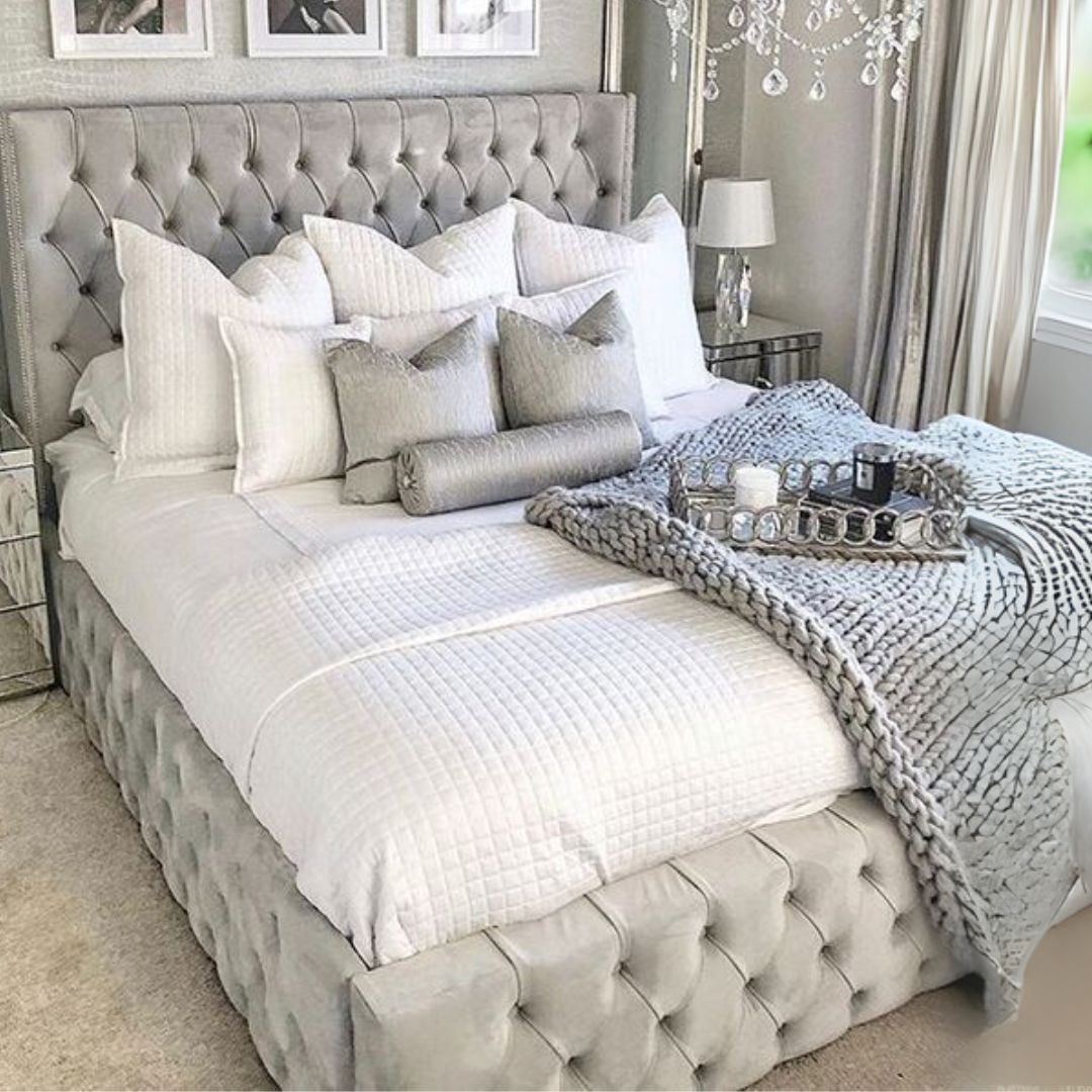 Single Bed With Storage - Chesterfield Curved Bed Frame With Storage