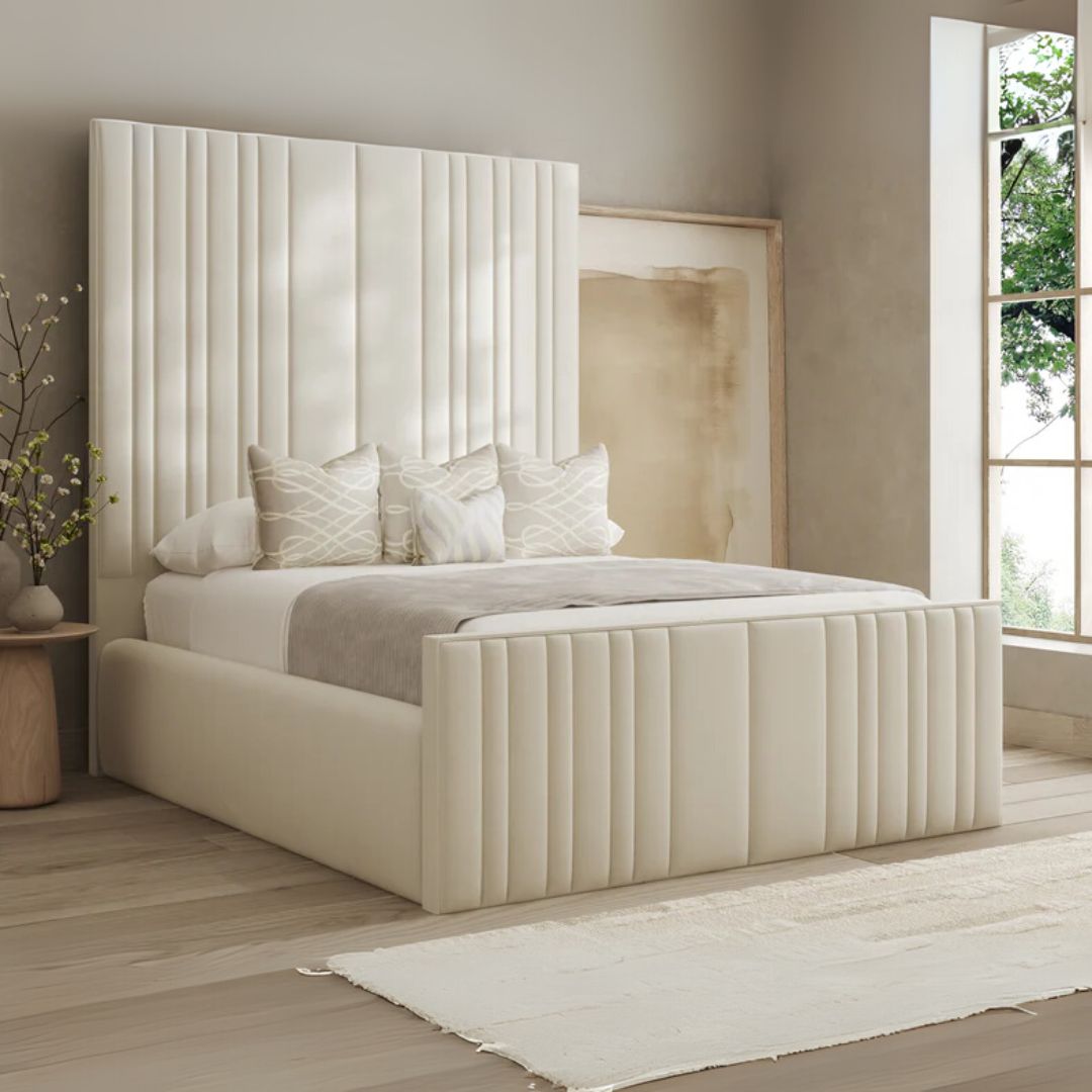 Small Double Bed - Luxurious Tall Headboard Bed Frame