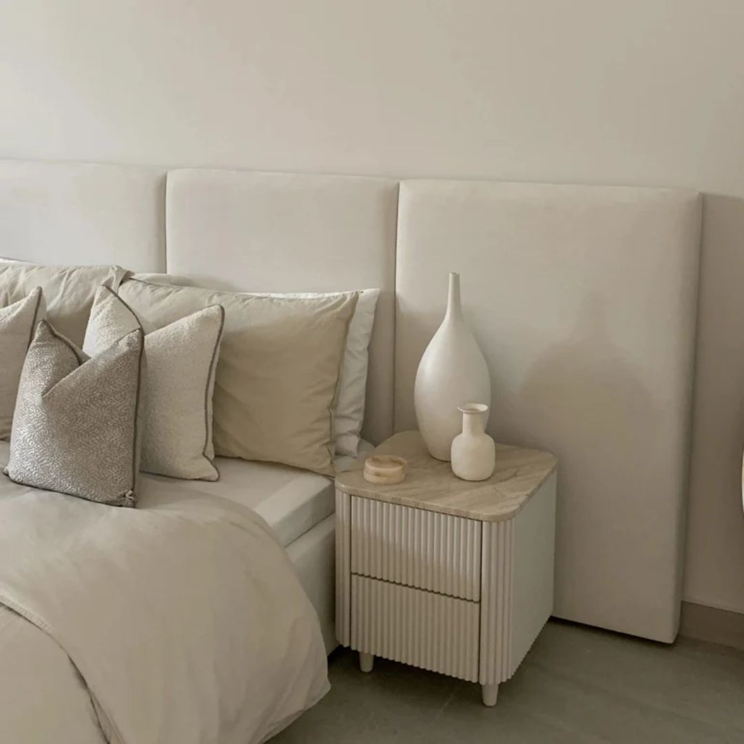 Small Double Bed Frame - Stella Wide Headboard Bed With Gaslift Storage