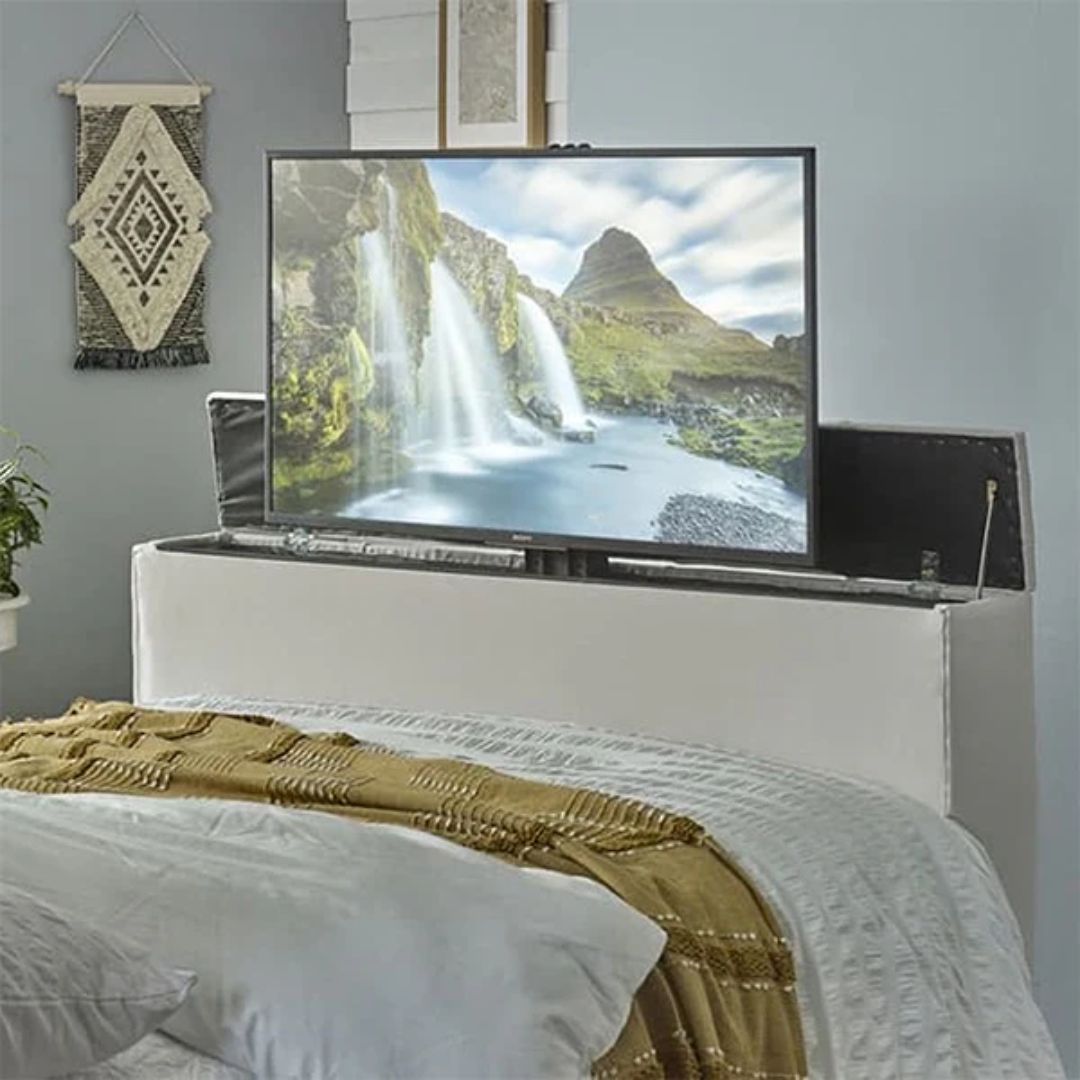 TV bed with hidden screen lift3